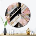 thumbnail image 1 of Designart "Marble Granite Agate with Gold Accents XIV" Modern Geometric Oversized Wall Clock, 1 of 6