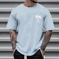 thumbnail image 2 of Dagegui Big & Tall Men's Crew Neck Short Sleeve T-Shirt Casual Loose Fit Tops Palm Tree Graphic Tee Lightweight Hawaiian Vacation Travel T Shirts Light Blue L, 2 of 4