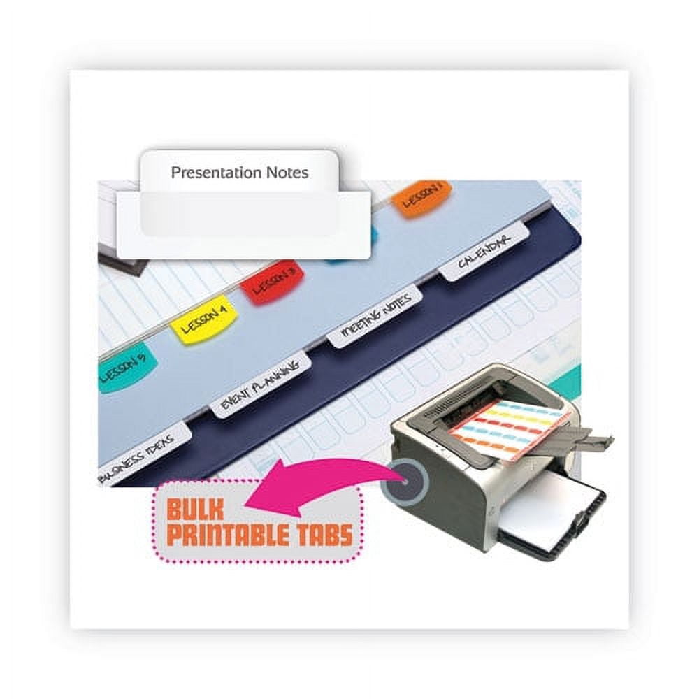 Laser Printable Index Tabs, 1/5-Cut Tabs, White, 2" Wide, 300/pack | Bundle of 2 Packs