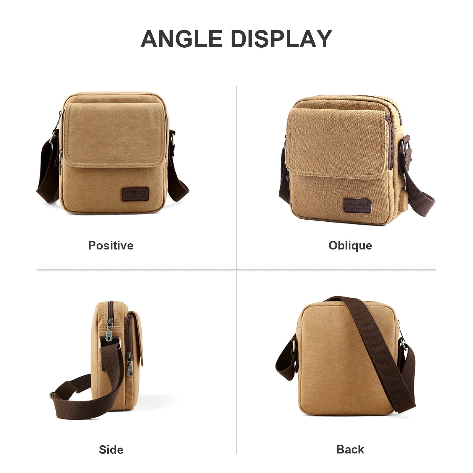 WEPLAN Crossbody Bag for Men, mini man purse,Travel Messenger Shoulder Bag  for Men, Small Side Bags for Mens
