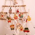 thumbnail image 2 of 18 Uds adornos de Navidad colgante de madera Ángel muñeco de nieve decoración del coche árbol de Navidad coche fiesta en casa, 2 of 5