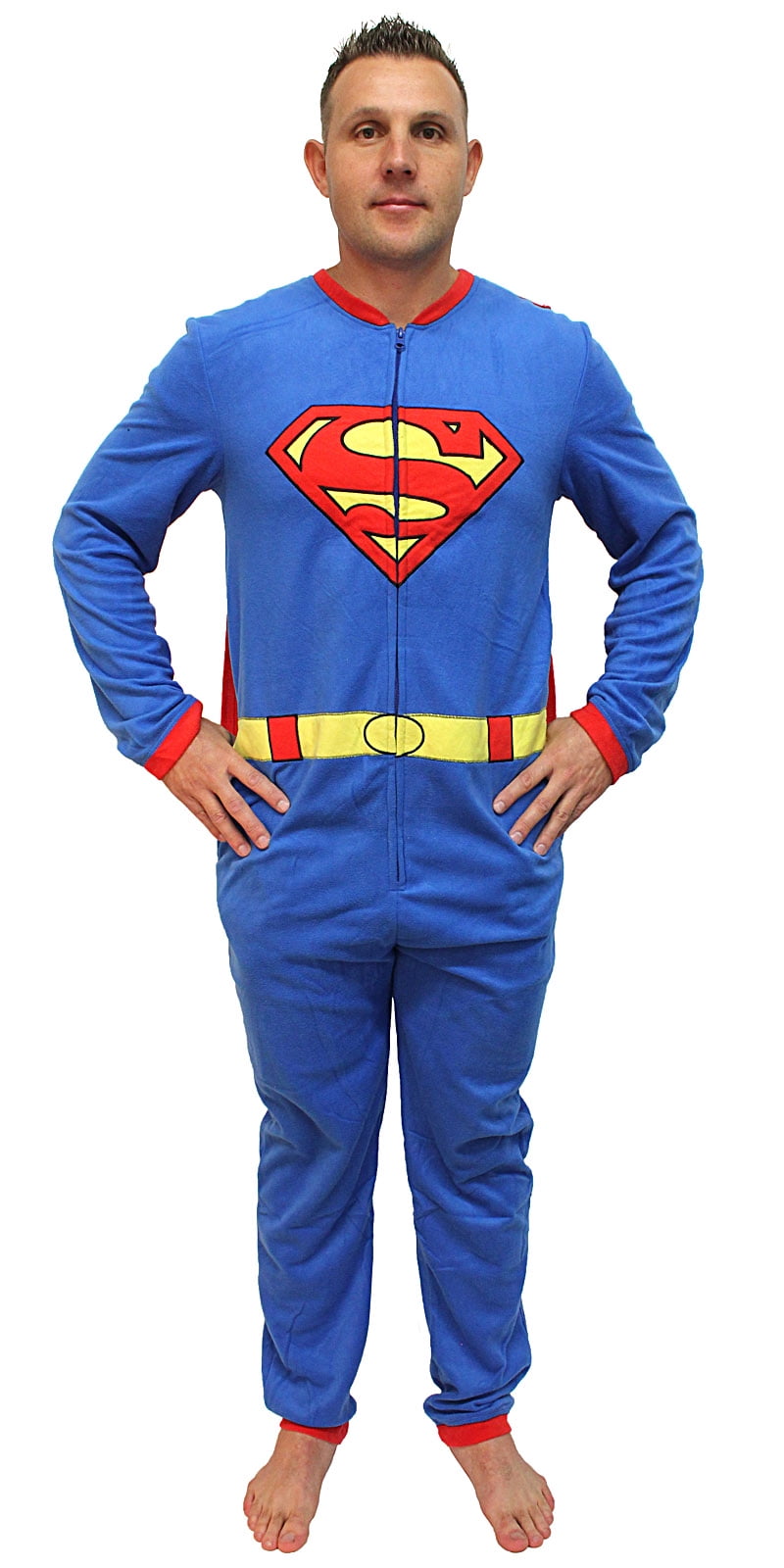 zonne geweer Spin DC Comics Superman Blue Union Suit Mens Caped Costume Fleece Pajama -  Walmart.com