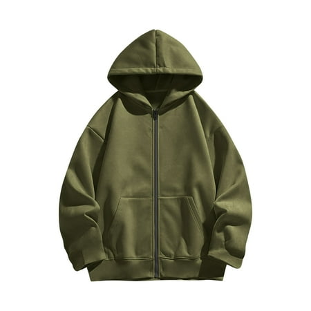 QQAMB Kids Sweatshirts Full-Zipper Solid Color Cute Long Sleeve Fall Trendy Comfy Hoodie Sweatshirt with Pockets 9 Years