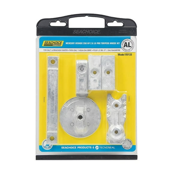 Seachoice Aluminum Anode Kit For Mercury Verado 350 2.6 L6 Pro Torpedo
