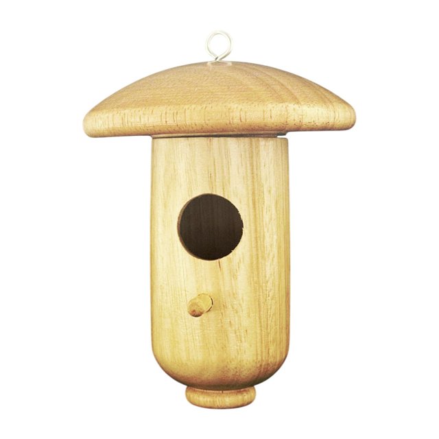 Casa de colibrí, Nido de Pájaro de madera, adorno colgante hecho a mano, casa de pájaros, anidación de setas para decoración de oficina, balcón