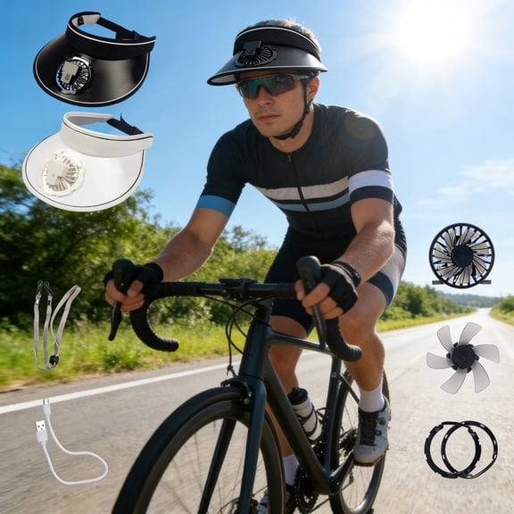 Msgweeeg Solar Powered Fan Hat Solar Powered Cap Fan with USB Charging Outdoor Breathable Sun Hat 3 Speed Adjustable Coolings Fan for Hiking Fishing Camping Travel Random Color
