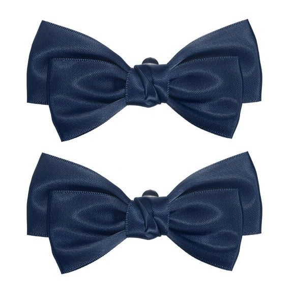 Uxcell Women Bow Shoe Clips, 2 Pcs Satin Elegant Detachable Bowknot Shoe Clips, Cute Embellishment Shoe Buckle Blue