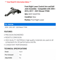 thumbnail image 2 of Front Right Lower Control Arm and Ball Joint Assembly - Compatible with 2004 - 2015, 2017 - 2021 Nissan TITAN 2005 2006 2007 2008 2009 2010 2011 2012 2013 2014 2018 2019 2020, 2 of 2