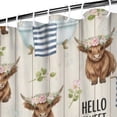 thumbnail image 3 of Beige Highland Cow Bathtub Flower Pattern Shower Curtain 72"x84" ,Bathroom Decorative Shower Curtains Set with 12 Hooks,Modern Waterproof Washable Shower Curtain, 3 of 6