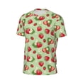 thumbnail image 6 of Wukai Strawberry Floral Print Men's Short-Sleeved Mesh T-Shirt,Quick-Dry Short Sleeve Workout T-Shirt-X-Small, 6 of 8