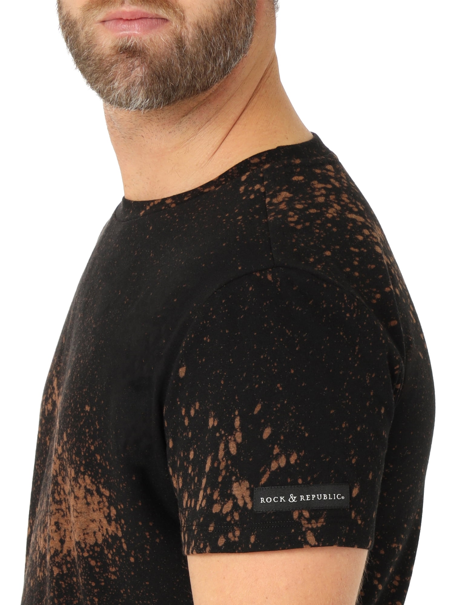 Rock & Republic Men's Short Sleeve Crew Neck Beach Spray Tee