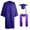 Purple, variant on 2024 Unisex Adult Graduation Gown with Cap and Year Charm Formal Commencement Attire for Men and Women