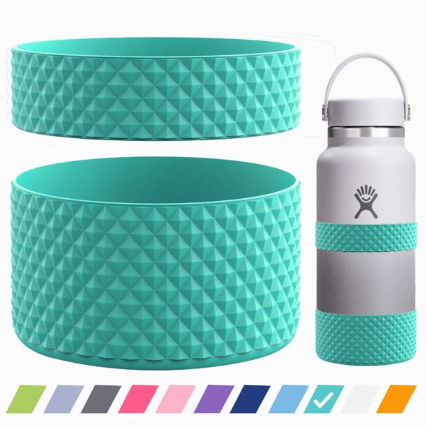 (Solo cubierta de copa) Protección contra abolladuras y rayones | Bota for botella de agua con diseño de textura de diamante y correa for botella de agua | Tapa base de silicona |