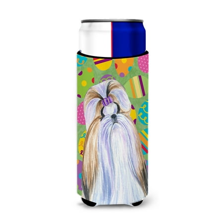 

Caroline s Treasures SS4810MUK Shih Tzu Easter Eggtravaganza Ultra Hugger for slim cans Slim Can multicolor