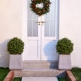 thumbnail image 3 of DR.Planzen 20'' Artificial Boxwood Topiary Ball Plant, Fake Greenery Shrub with Ground Spike, UV Resistant Faux Outdoor Evergreen for Garden Porch Planter Decor, 3 of 11