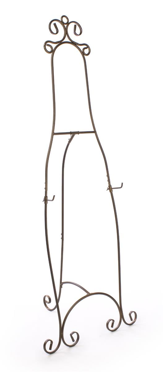 Floor Easel with Decorative Detailing and Height-Adjustable Holders, 71.25 inches Tall, Steel Construction - Speckled Chocolate (EAS5199SCH)