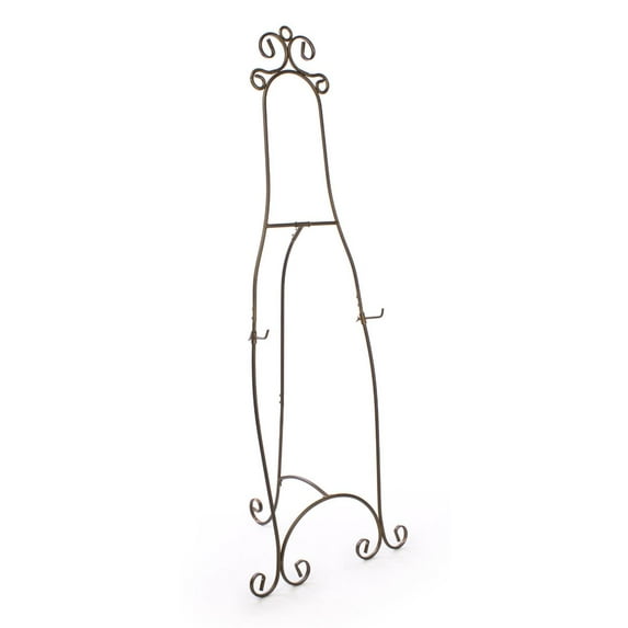 Floor Easel with Decorative Detailing and Height-Adjustable Holders, 71.25 inches Tall, Steel Construction - Speckled Chocolate (EAS5199SCH)