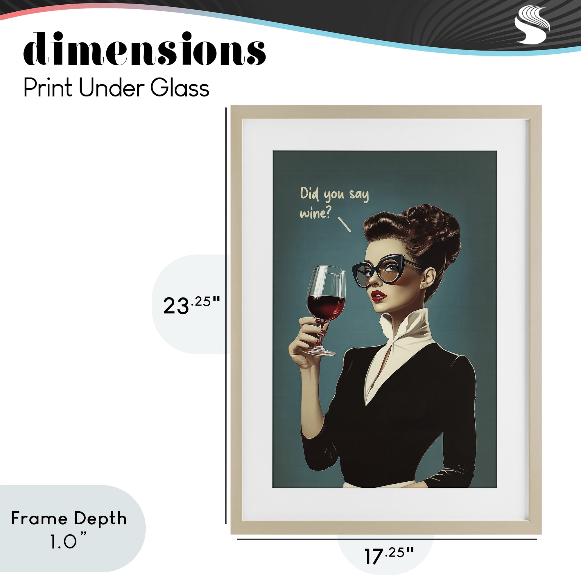 Stupell Industries Did You Say Wine Birch Framed Print Under Glass, design by Andreas Magnusson