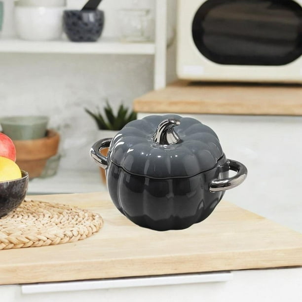 Olla para estofado BLESIY de cerámica con tapa Gris oscuro