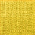 thumbnail image 1 of Ahgly Company Machine Washable Indoor Square Persian Yellow Traditional Area Rugs, 7' Square, 1 of 4