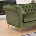 thumbnail image 6 of Chesterfield Velvet Sofa Button Tufted Couch With Scroll Arms and Gold Metal Legs For Living Room Office Apartment, 6 of 11