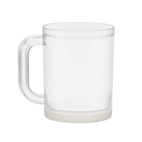Freezer Beer Mugs, 16 oz Double Wall Gel Frosty Freezer Ice Mugs, BPA-Free Plastic Beer Mugs with Handles for Beer, Iced Coffee, Summer Home Office Party Supplies, Gifts