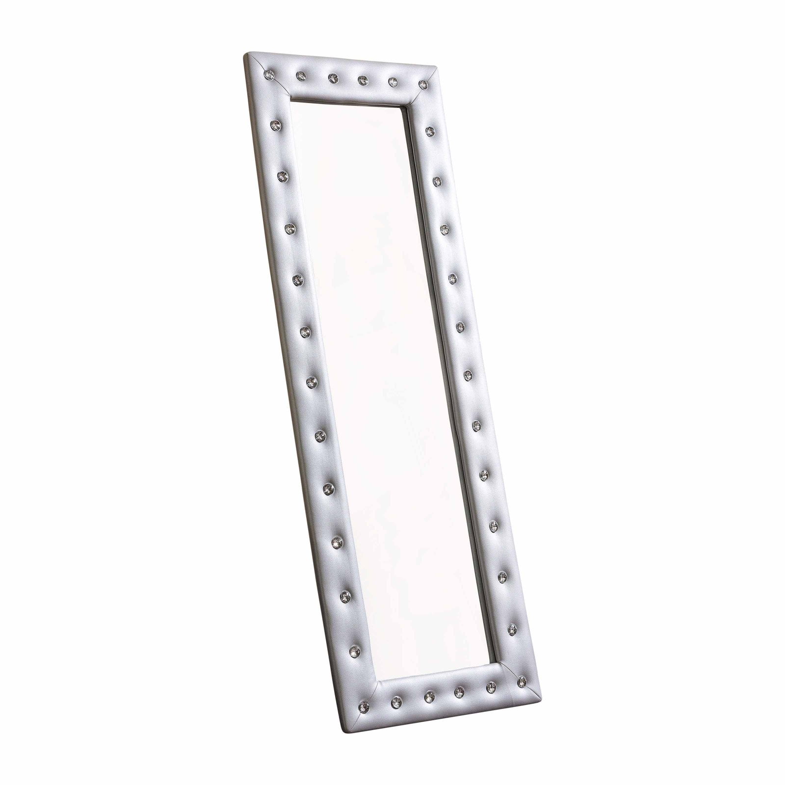 K&B Furniture Upholstered Diamond Tufted Standing Mirror 22W x 63H in