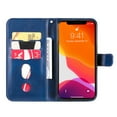 thumbnail image 2 of for iPhone 14 Pro Wallet Flip Case, 3 Credit Cards Slot Holder Case with Zipper Pocket, PU Leather Wallet Kickstand Soft TPU Inner Case Cover for iPhone 14 Pro 6.1 inch, Blue, 2 of 9