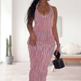 thumbnail image 2 of Vestido de verano para mujer vestido ajustado con cordones escote en V profundo ropa de fiesta de color sólido Hugtrwg Para estrenar, 2 of 8