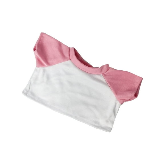 16-Inch Pink and White T-Shirt for Plush Toys – Stylish and Cozy Outfit, Fits Most 16-Inch Stuffed Animals!