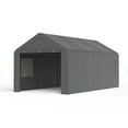 thumbnail image 4 of All-Season 13' x 20' Heavy Duty Portable Outdoor Garage Carport with Mesh Windows,Grey, 4 of 9