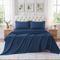 thumbnail image 3 of WISHEAD 4 Piece King Sheet Set, Deep Pocket Soft Bed Sheets, Breathable Cooling Bedding, Easy Care, Blue, 3 of 10