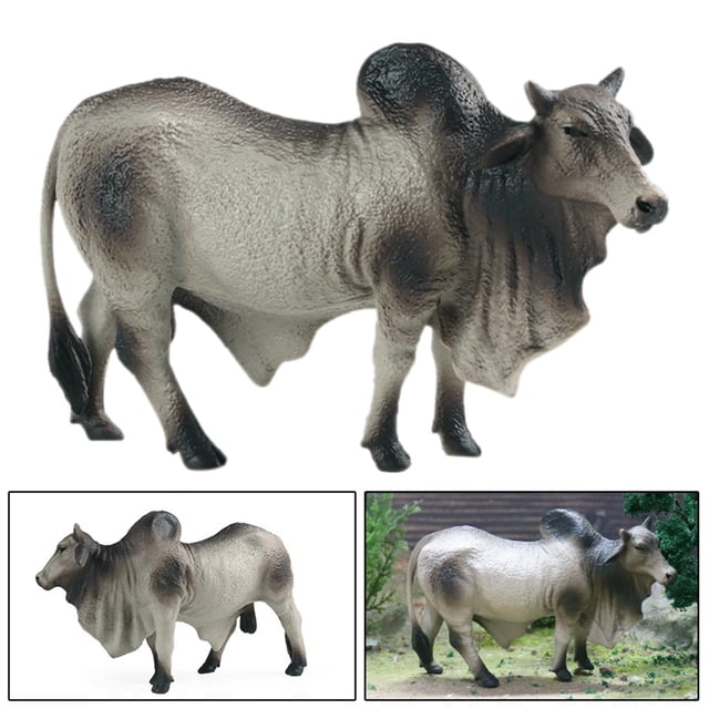 Figuras de simulación, figuras de acción de juguete, modelo de ganado, juguete preescolar, Animal para sala de estar, decoración del hogar, adorno coleccionable Gris Baoblaze Figuras de vaca