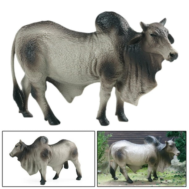Simulación Vacas Juguetes Figuras Aprendizaje Educación Juguete Granja Animal Juguetes Playset Modelo de Ganado para Estantería Gabinete Decoración de , Gris F-1pc Macarena Figuras de vaca