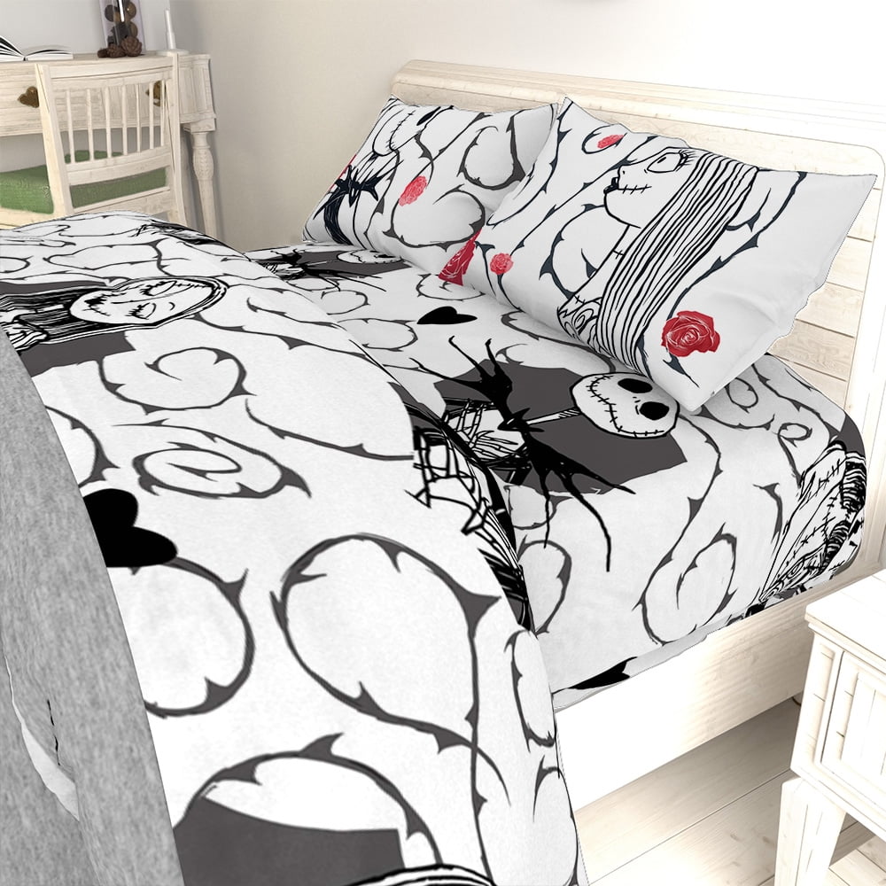 Nightmare Before Christmas Jack & Sally Bed in a Bag Bedding Set w/ Reversible Comforter
