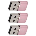 thumbnail image 4 of Adaptador USB 2.0 macho a tipo C hembra (paquete de 3) para disco U, adaptador USB a tipo C de metal para portátil y teléfono móvil (rosa), 4 of 14