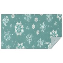 Turquoise Christmas Snowflake Pattern Rectangle Tablecloth 60"x102",Waterproof Polyester Rectangle Table Cloth, Wipeable Spillproof Polyester Tablecloth for Dining, Camping, Indoor and Outdoor