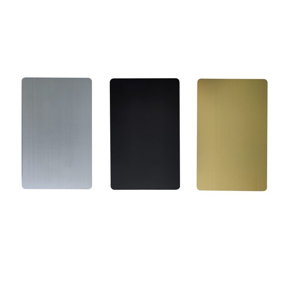 5-Pack 13.56MHz NFC Blank Metal-PVC Hybrid Business Cards with 215 Chip & 504-Byte Memory, Laser Customizable on Metal Side