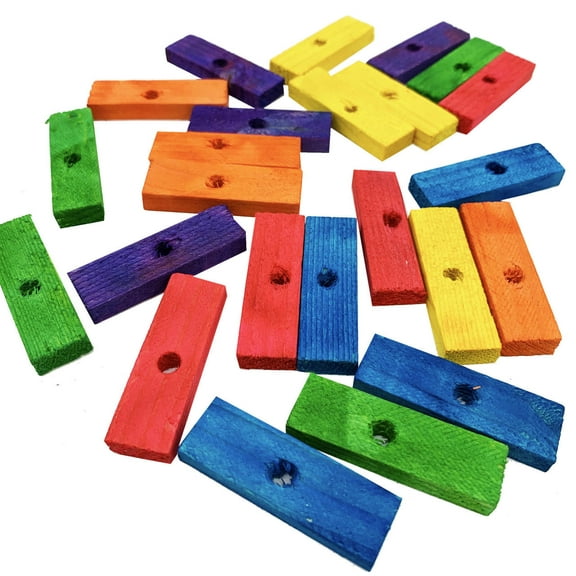 Bonka Bird Toys 2083 Pk24 Pine Block Slat Foot talon Craft Part Bird Toys