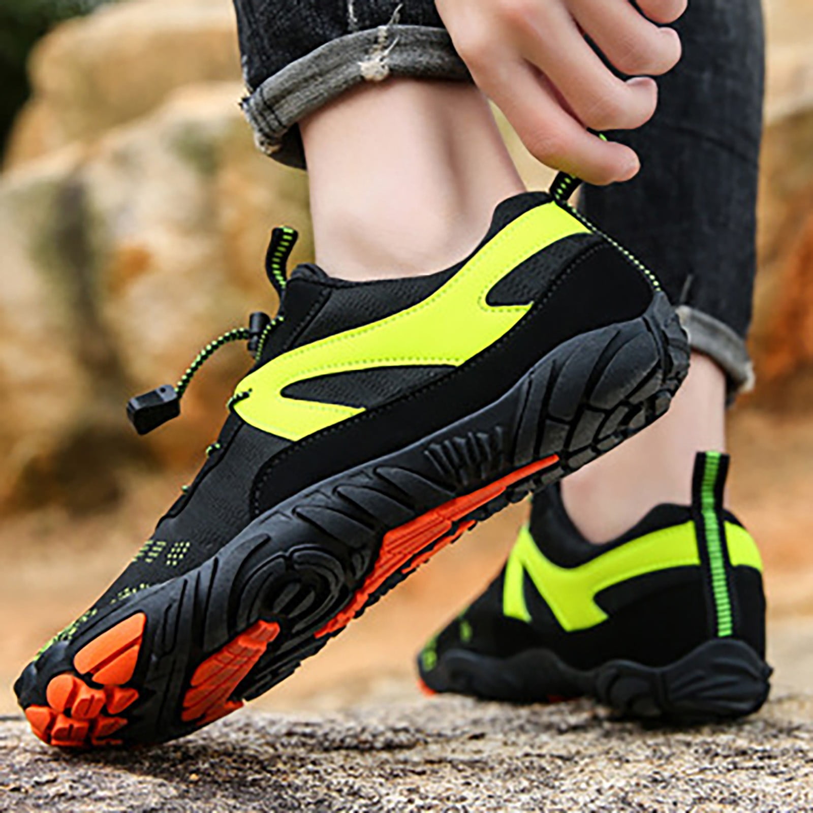 VBARHMQRT Surf Fishing Wading Shoes New Large Size Mesh Flat Round Toe Wading Shoes Couples Fitness and Sports Water Shoes Outdoor Versatile Five Toe Hiking Shoes Wading Shoes Wading Shoes for Women