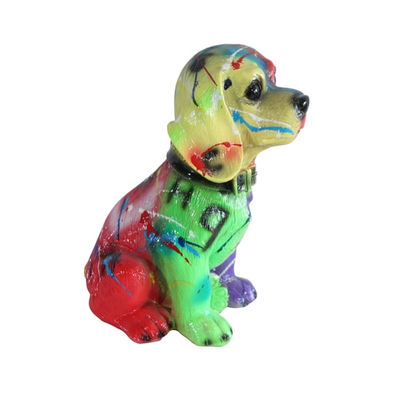 Nifao Multicolor Resin Puppy Statue Abstract Dog Decor – Home Decor Sculpture, 8"L x 6"W x 10"H