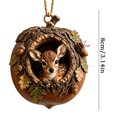thumbnail image 3 of Yangka Christmas 2D Acrylic Woodland Deer Acorn Ornament Hanging Pendant for Xmas Tree Holiday Decor, 3 of 7