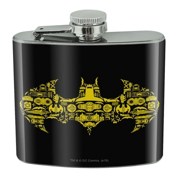 Batman Batman Icons Logo Stainless Steel 5oz Hip Drink Kidney Flask