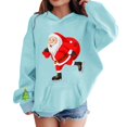 thumbnail image 3 of Mercatoo Girls Boys Christmas Hoodie Pullover Funny Santa Graphic Sweatshirt Long Sleeve Winter Warm Holiday Tops with Pocket, 3 of 5