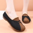 thumbnail image 2 of EKVAHL Flat Shoes for Women Dressy Casual Soft-Soled Versatile Round-Toe Splicing Plush Flats Round Toe Flat Shoes, 2 of 5