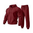 thumbnail image 4 of Mens Sweat Suits Fall Winter Casual Hoodie and Sweatpants Set Solid Long Sleeve Pullover Top Lounge 2 Piece Outfit, 4 of 5