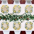thumbnail image 7 of Ryvnso Lemon and Checkered Grid Pattern Round Plate Mats Dining Table Placemat Set of 6 for Holiday Decoration, 7 of 7