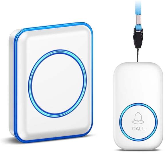 Caregiver Pager, Wireless Call Button,  Alert Nurse Calling Elderly Fall Help System for Patient/Disabled Monitoring at Home,  Waterproof