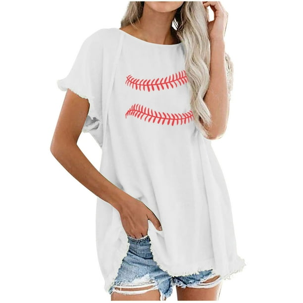 Camiseta de manga corta estampada casual para mujer OAVQHLG3B Store lin121212