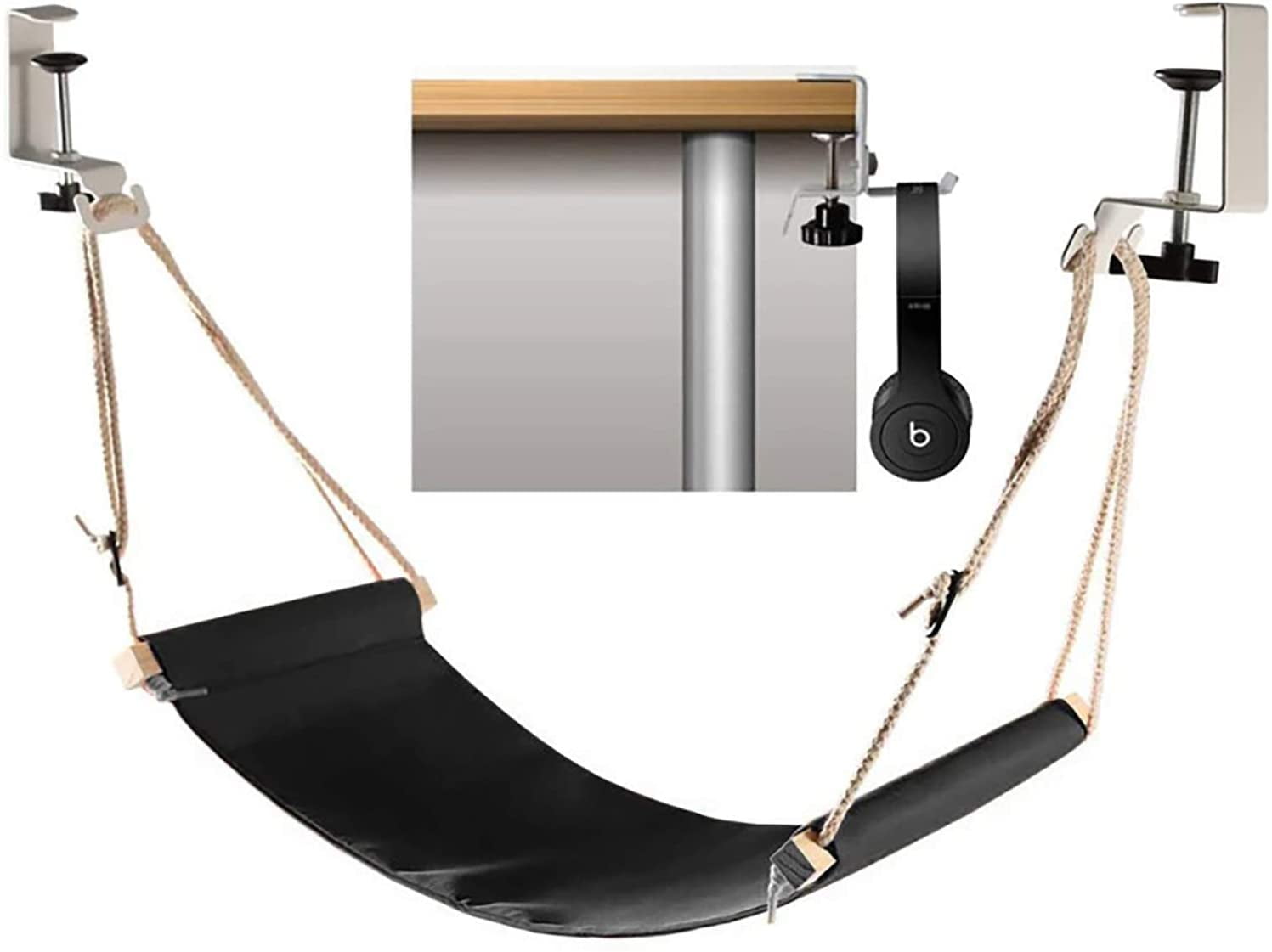 Foot Hammock Adjustable Practical Foot Hammock Desk Footrest with